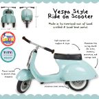 Vespa-Style Ride-on Scooter - Mint